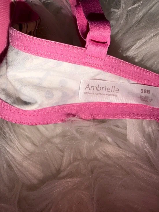 Ambrielle Everyday Wirefree Full Coverage Bra 38B Pink Taupe Butterfly Pattern - Picture 3 of 3